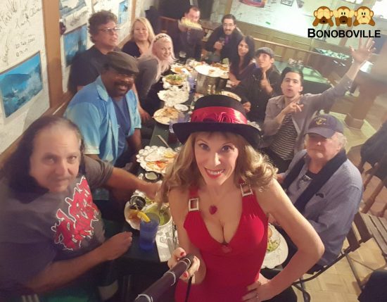 Mayor Ron Jeremy and Bonoboville Valentine's Eve Dinner at the Waterfront Cafe in Venice Beach. selife