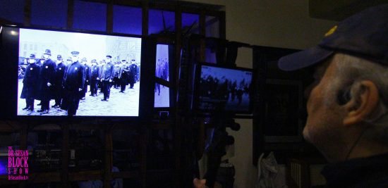 Masked police of 1918 via MaxCam. Photo: Harry Sapien